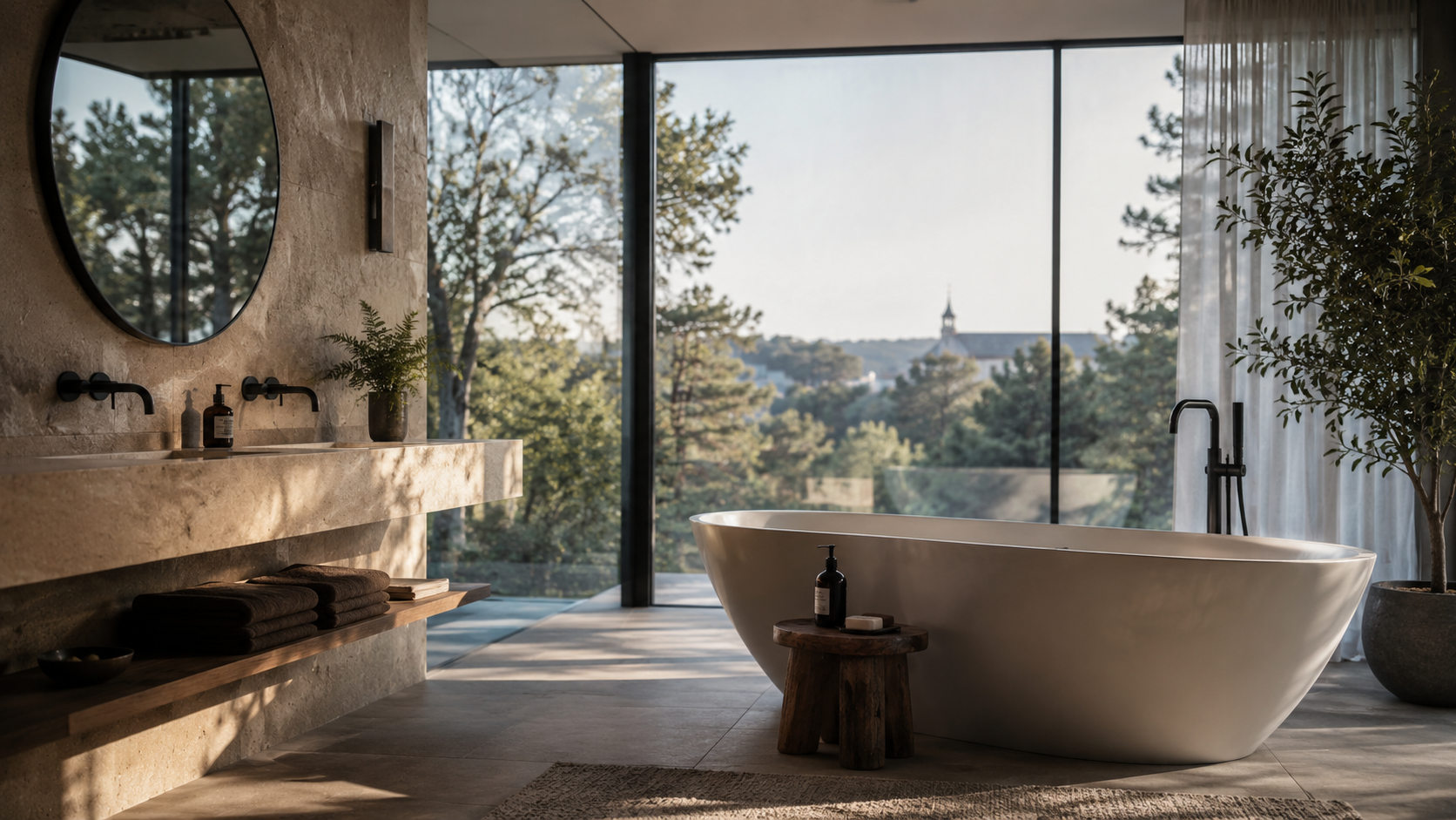 Modernes Badezimmer mit Tageslicht